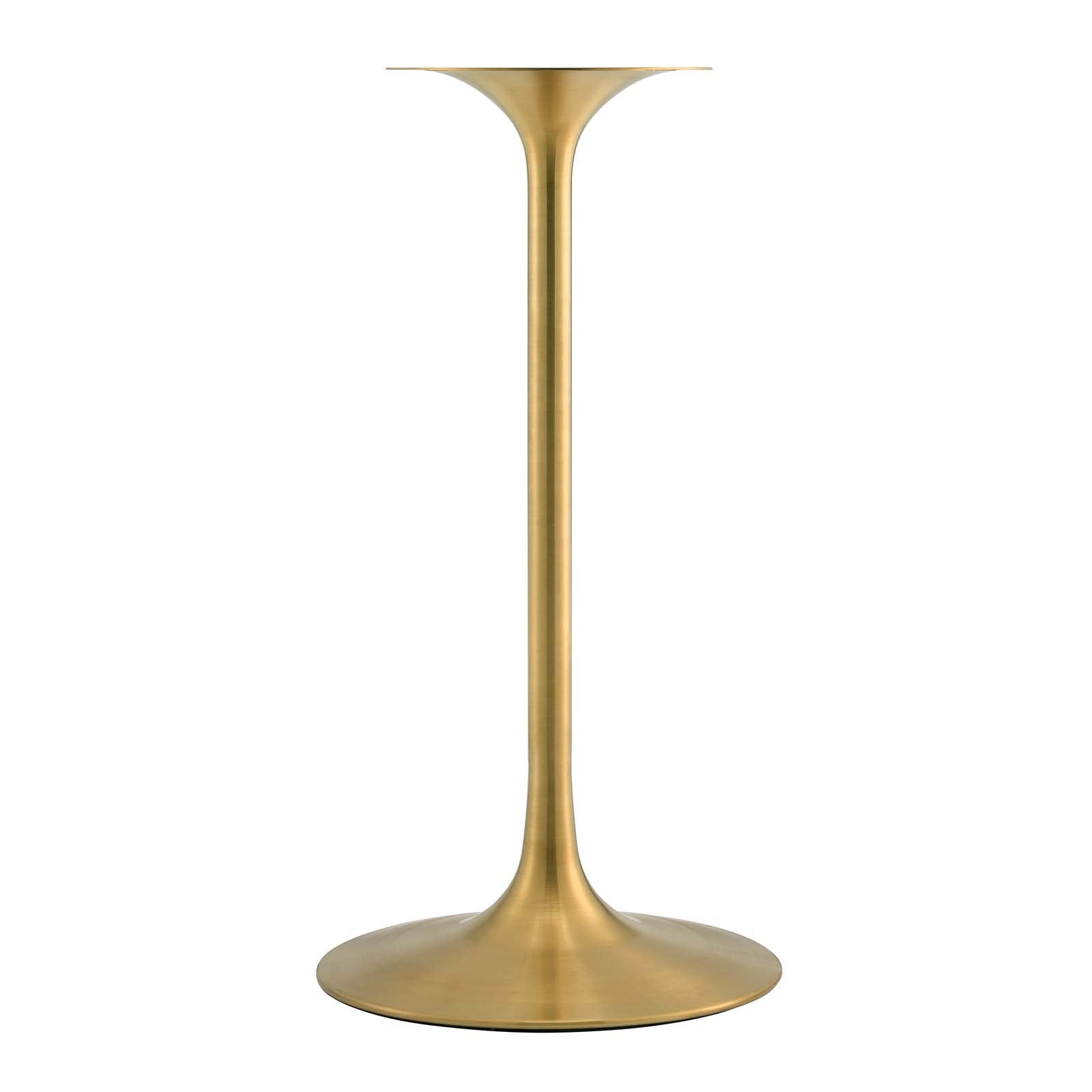 Modway Lippa Round 28&quot; Artificial Marble Mid-Century Modern Bar Table in Gold Black
