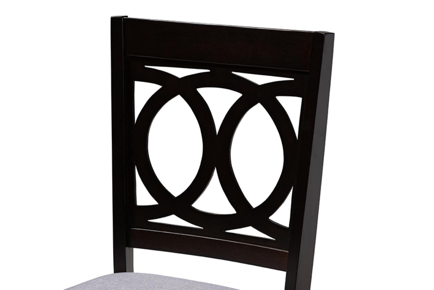 Baxton Studio Lenoir Modern and Contemporary Gray Fabric Upholstered Espresso Brown Finished Wood Dining Chair