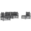vidaXL Patio Furniture Set 4 Piece, Outdoor Loveseat with Cushions, Patio Lounge Set for Outdoor Garden Lawn Backyard, Anthracite Steel
