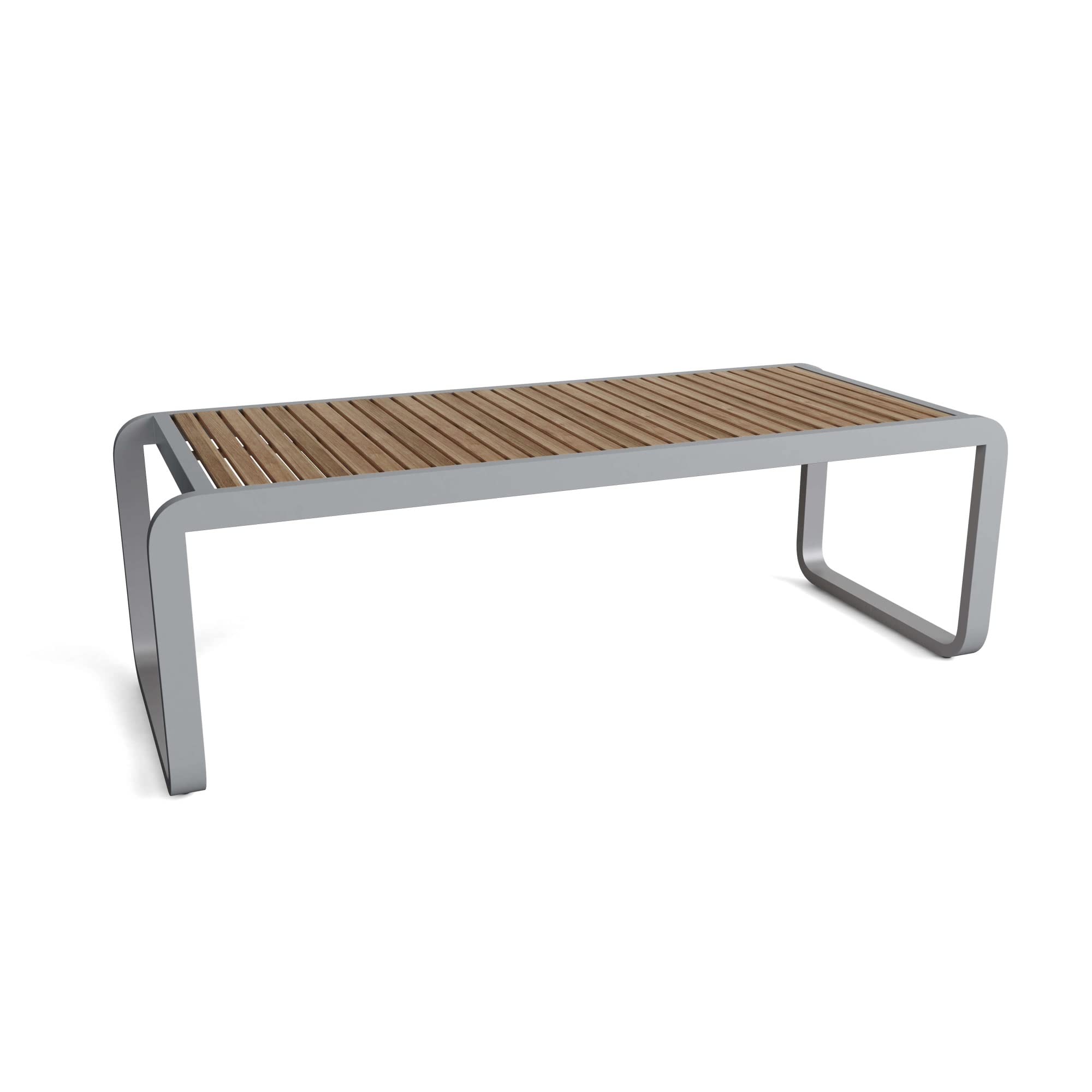 Anderson Teak TB-1041DT Monza Dining Metal Wood Table, Grit Grey & Honey Golden Teak