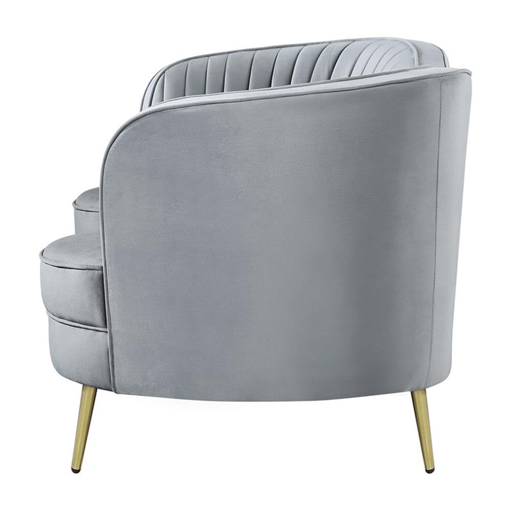 Coaster Home Furnishings Sophia Upholstered Loveseat with Camel Back Grey and Gold