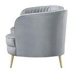 Coaster Home Furnishings Sophia Upholstered Loveseat with Camel Back Grey and Gold
