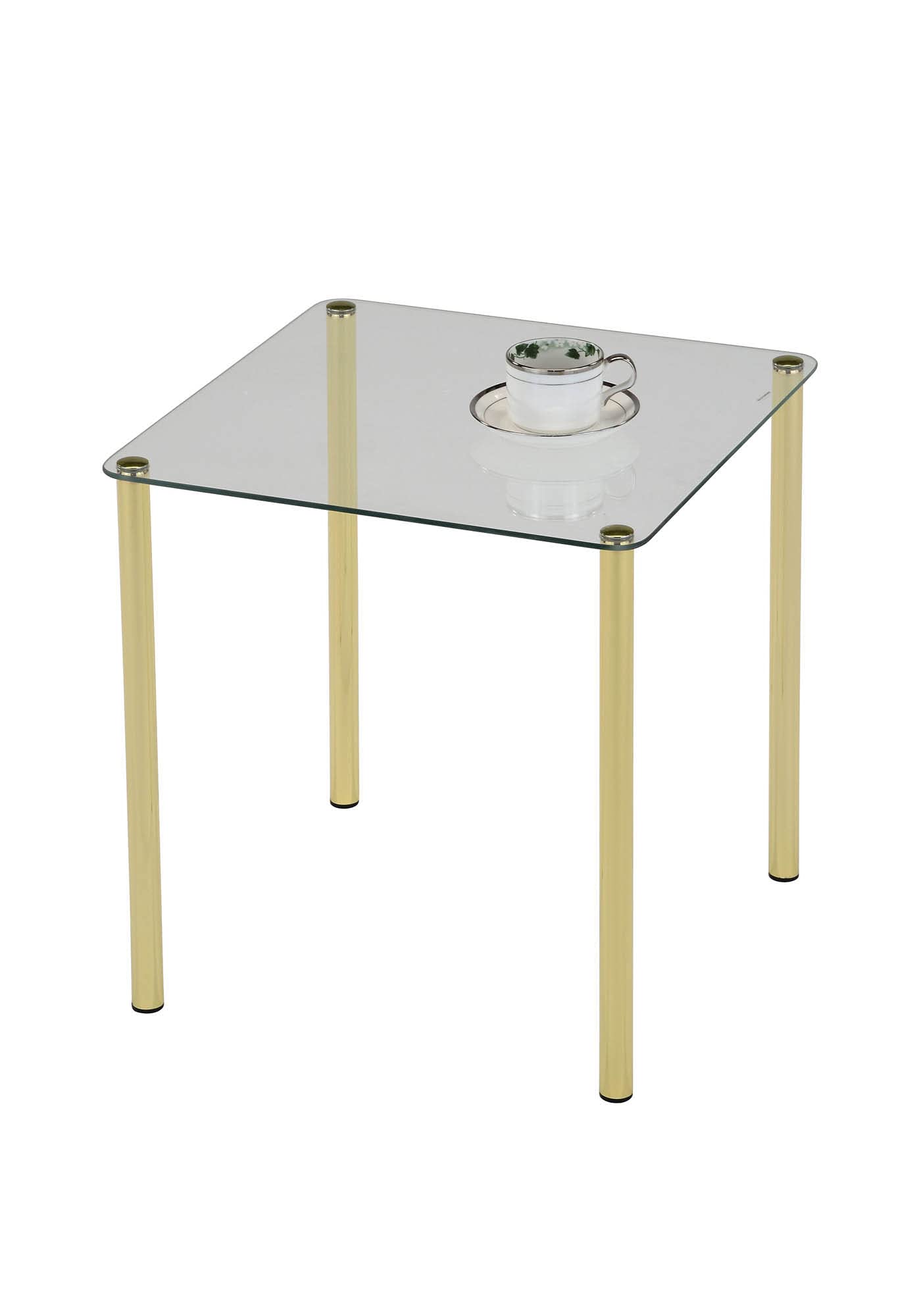 Pilaster Designs Modern Square 18" Worcester Brass Metal & Glass Accent Side End Table