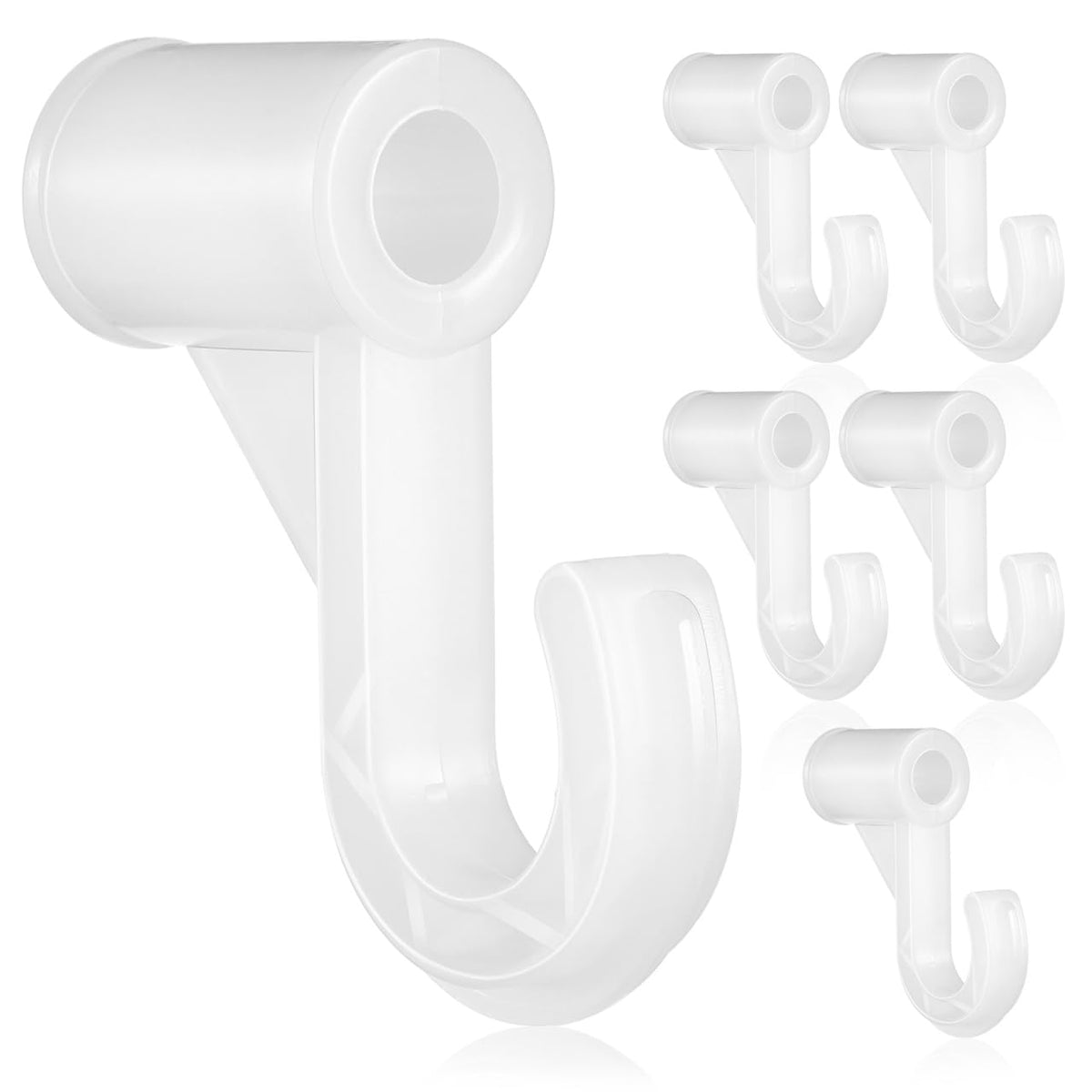 OFFSCH Closet Rod Bracket Adjustable Wardrobe Rod Hook Heavy Duty Hanging Clothes Support for Bedroom Wardrobes 6 pcs Closet Pol