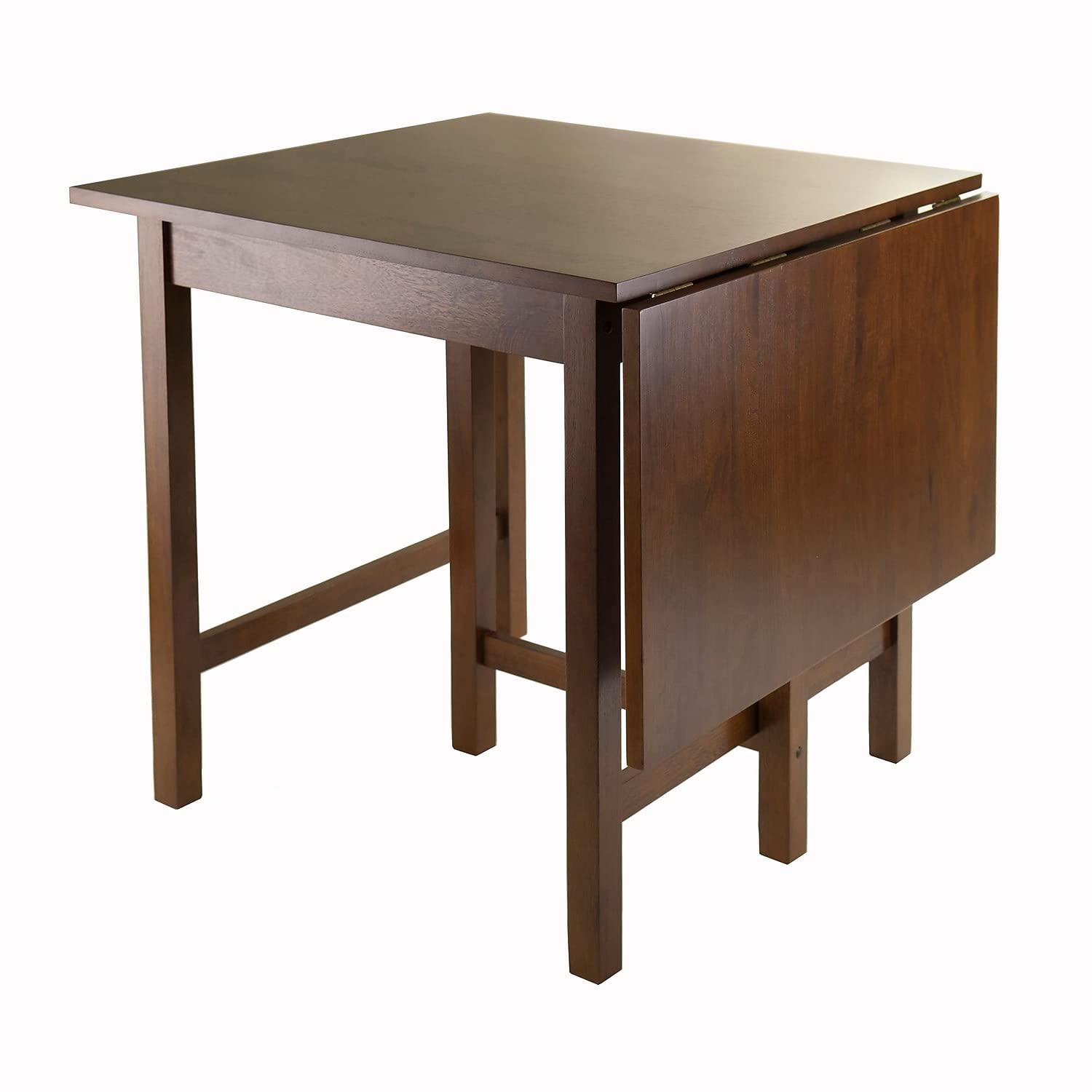 Winsome Lynden 29.53-Inch Wood Rectangular Drop Leaf Dining Table, Antique Walnut (94048)