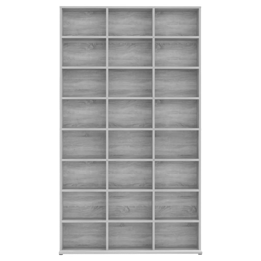 vidaXL Grey Sonoma Engineered Wood CD Cabinet - Multifunctional Storage Unit for Living Room, Office, or Bedroom
