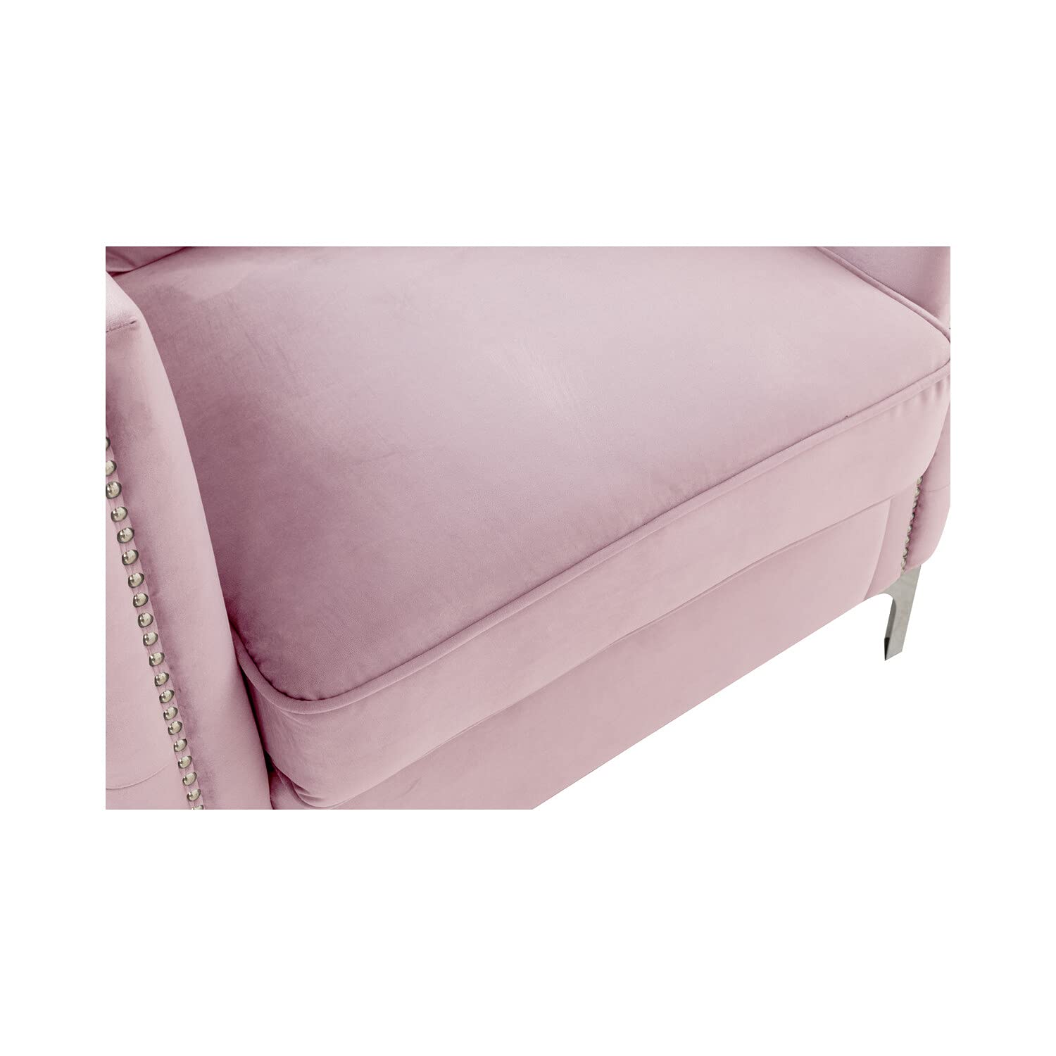 Lilola Home Bayberry Pink Velvet Sofa - Thumbnail 4