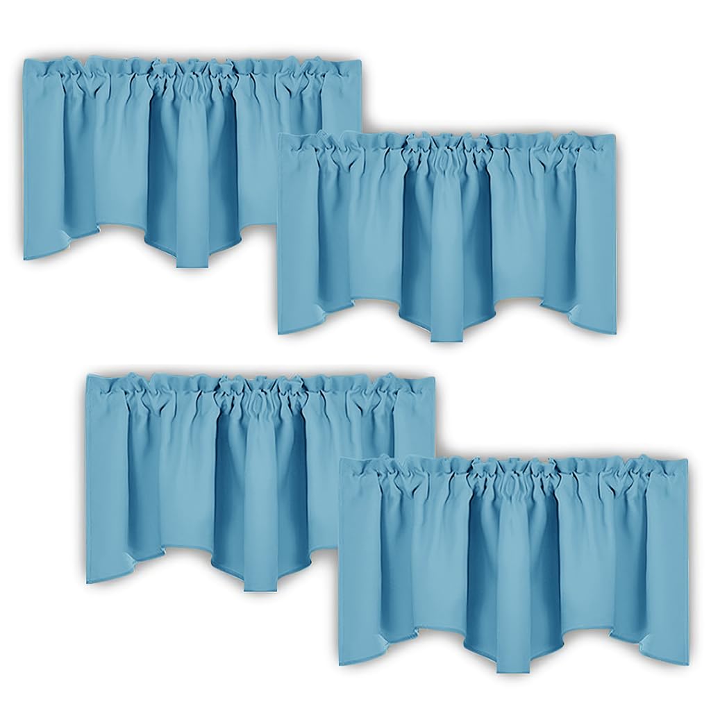 NICETOWN Blackout Valance Curtains for Window - Energy Efficient Microfiber 52 inches by 18 inches Scalloped Rod Pocket Valance 