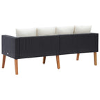 vidaXL Patio Sofa, Loveseat with Cushions, Patio Wicker Furniture, Outdoor Sofa for Backyard Garden Porch, Rustic, PE Rattan Black