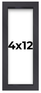 4x12 Shadow Box Frame Contemporary Black Finish | 1'' Depth of Usable Space| Interior Size 4x12 or 12x4 in| UV Resistant Acrylic