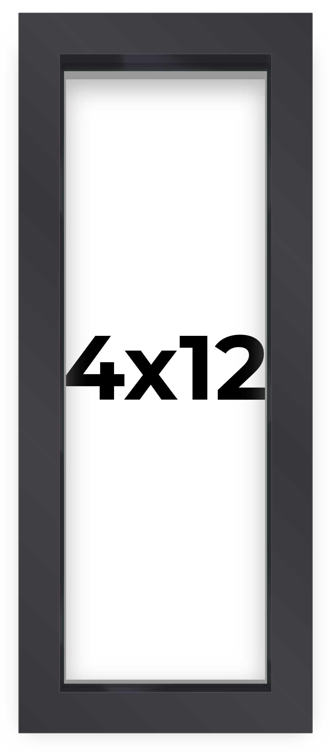 4x12 Shadow Box Frame Contemporary Black Finish | 1'' Depth of Usable Space| Interior Size 4x12 or 12x4 in| UV Resistant Acrylic