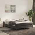 vidaXL Velvet Box Spring Bed Frame, Full Size with Robust Plywood and Engineered Wood Construction, Dark Gray, Perfect Support for Any Mattresses