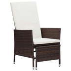 vidaXL Stylish 2 Piece Patio Lounge Set - Comfortable Poly Rattan Armchair and Table Set with Cushions - Brown/Cream - Perfect for Outdoor Relaxation