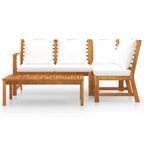 vidaXL Patio Lounge Set 4 Piece, Patio Furniture Set for Outdoor, Sectional Sofa with Cushions, Corner Sofa, Modern Style, Cream Solid Wood Acacia