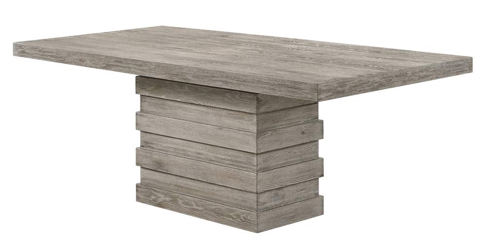 Acme Faustine Rectangular Wooden Dining Table in Salvaged Light Oak