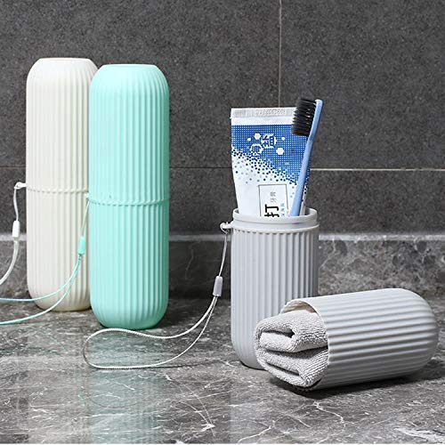 TECHNOVIBES AntiBacterial Toothbrush Holder | Toothbrush Holder for Travel | Capsule Shape Travel Toothbrush Case | Toothpaste 