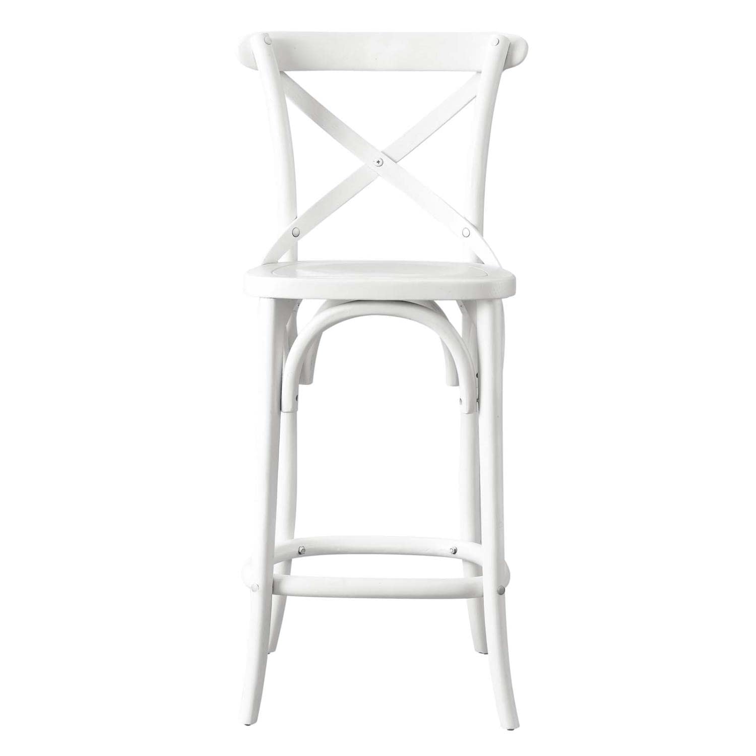Modway Gear X-Back Wood Counter Bar Stool In White