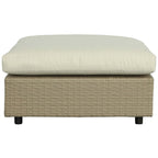 Progressive Furniture Shelter Island Wicker Square Ottoman W/Cushion Brown/Sand