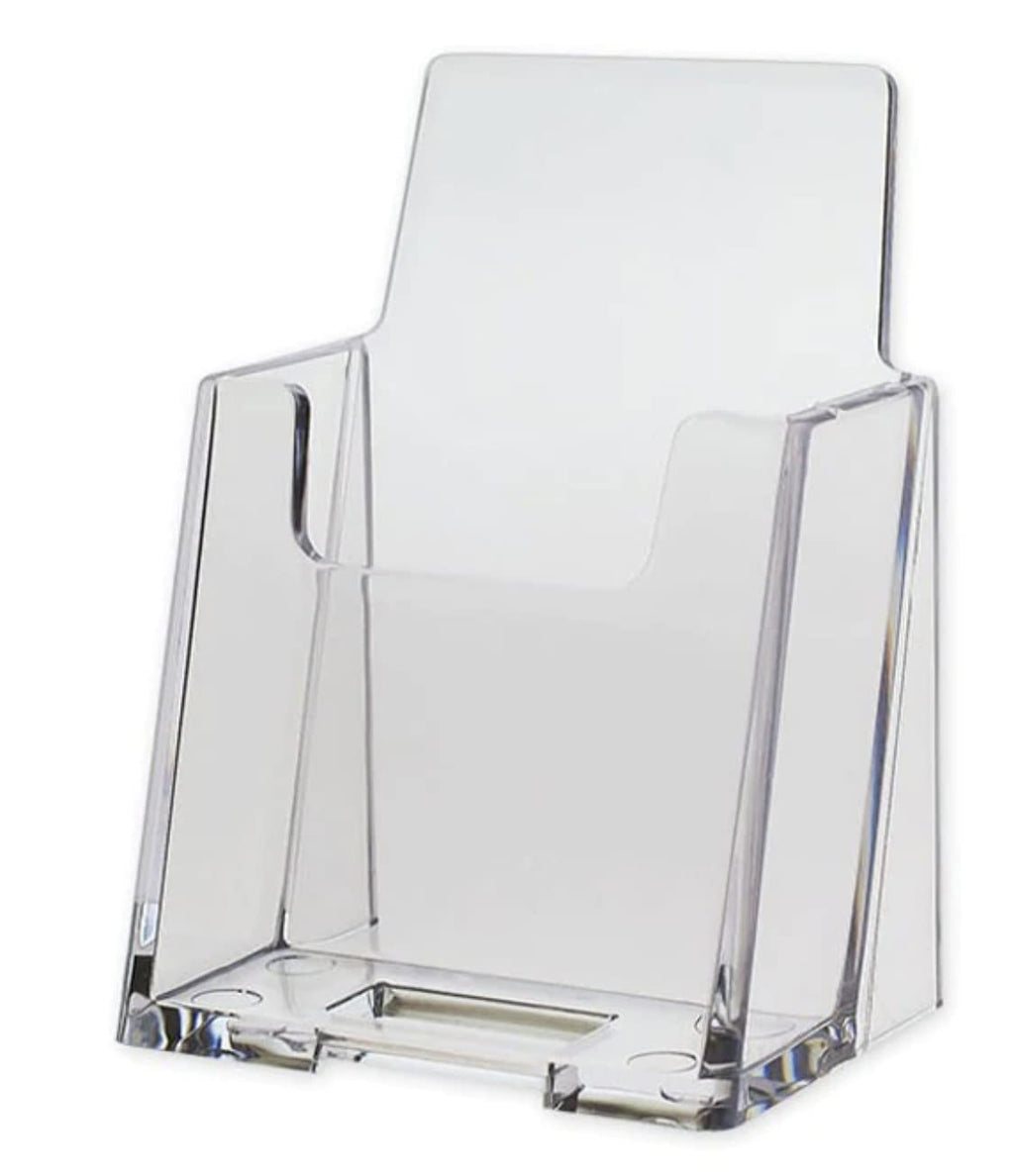 Sourceone.Org Premium Vertical Clear Business Card Holder, Slant Back