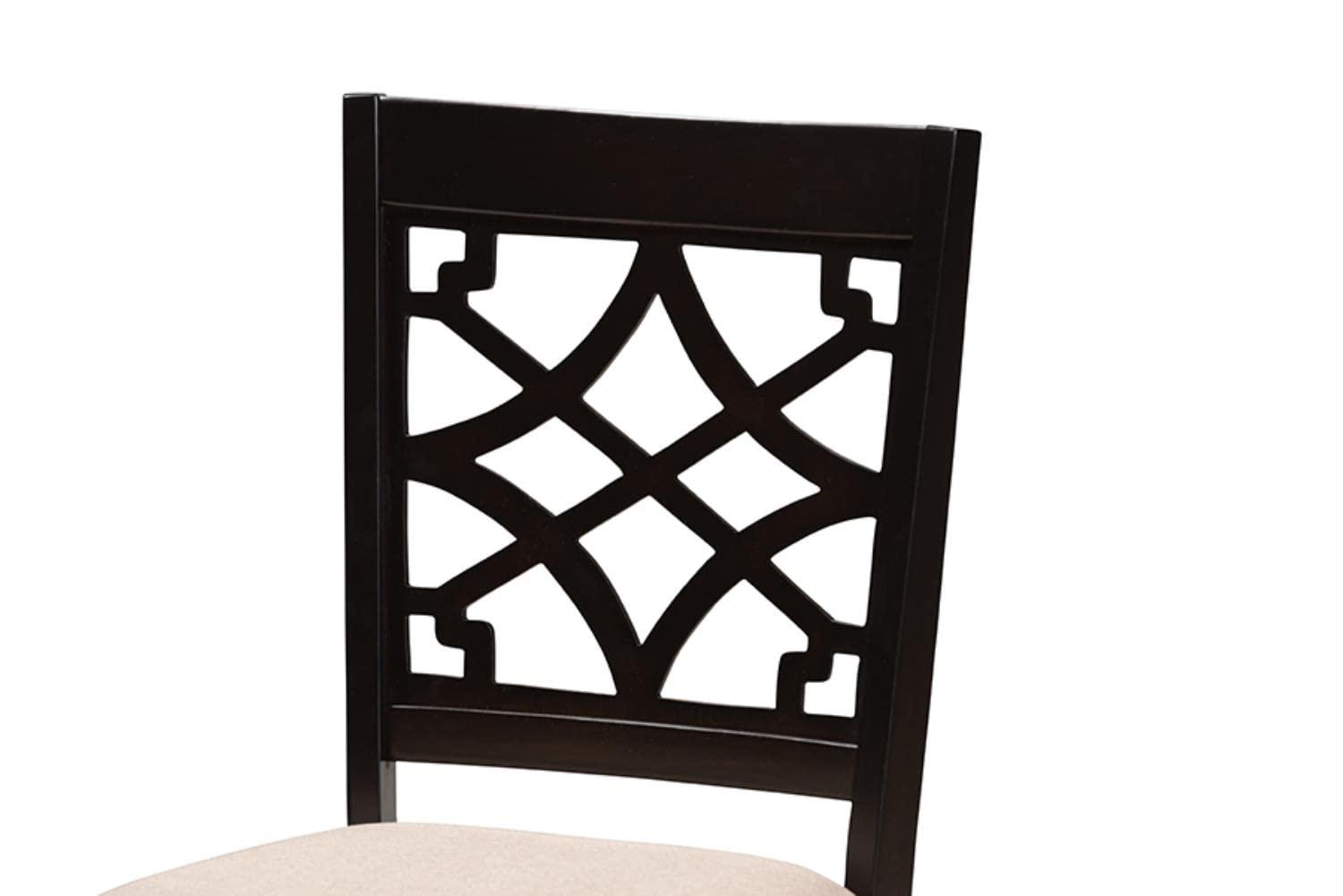 Baxton Studio Mael Modern and Contemporary Sand Fabric Upholstered Espresso Brown Finished 5-Piece Wood Dining Set