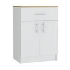 Victoria 2 Piece Kitchen Set, Kitchen Island + Kitchen Pantry, White/Light Oak