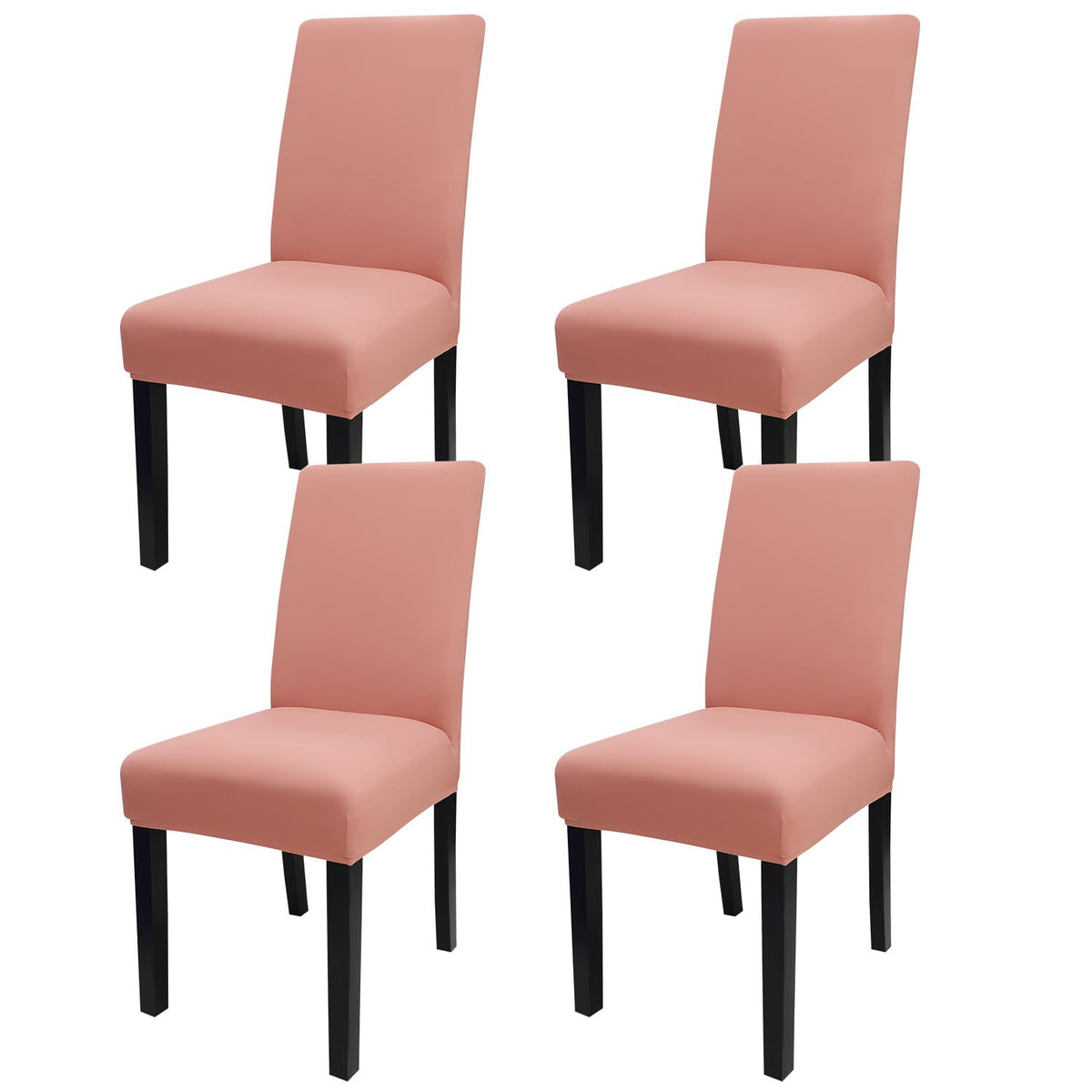 Jqinhome Terra Cotta Chair Covers For Dining Room Set Of 4, High Stretch Removable Washable Parsons Chair Slipcover For Home Party Hotel Wedding Ceremony (4Pcs,Terra Cotta)