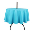 Youngseahome Outdoor Tablecloth Wrinkle-Free Stain Resistant Waterproof Polyester Fabric Table Cover With Zipper Umbrella Hole For Picnic/Party/Dinner/Patio Garden(60Inch Round,Zippered,Aqua)