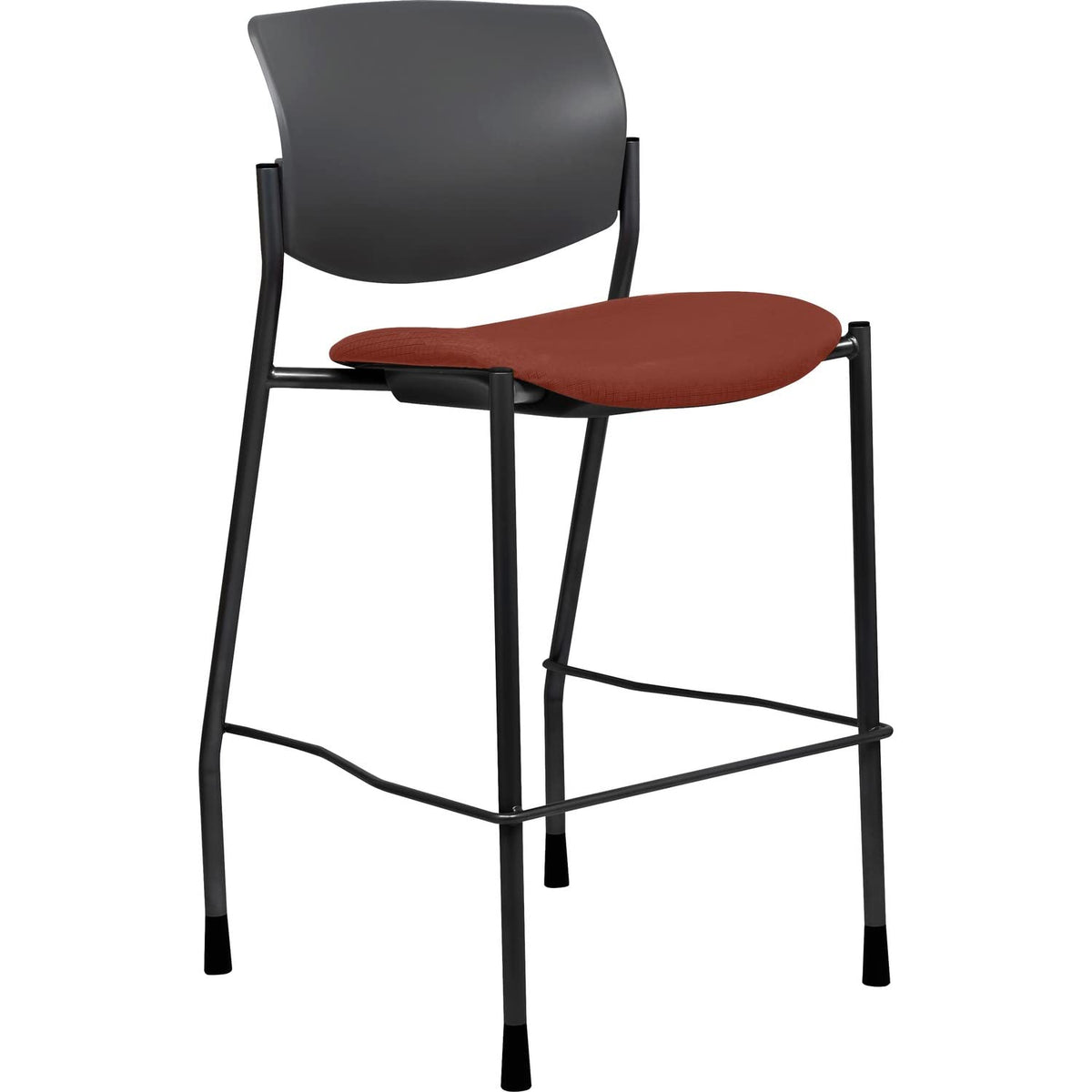 Lorell Advent Sitting Stool, 45&quot; X 21.5&quot; X 25&quot;, Orange, Powder Coated, Black