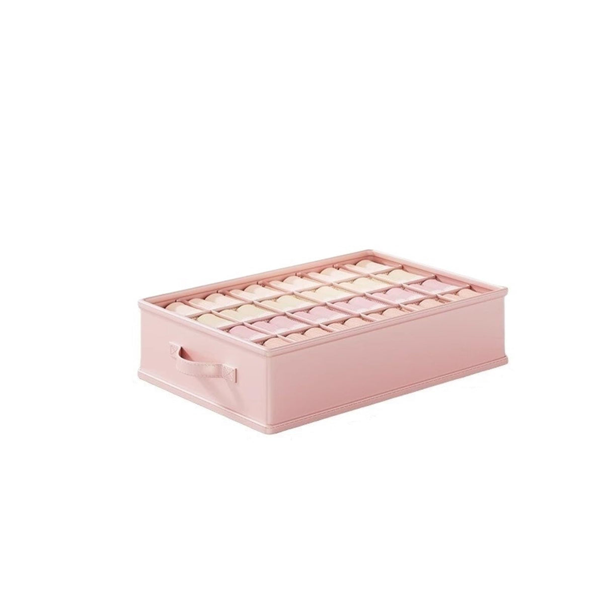 Afkfkr Underwear Storage Box Organizer Multifunctional Home Wardrobe Drawer Bag(Pink,24Grid,NoLid)