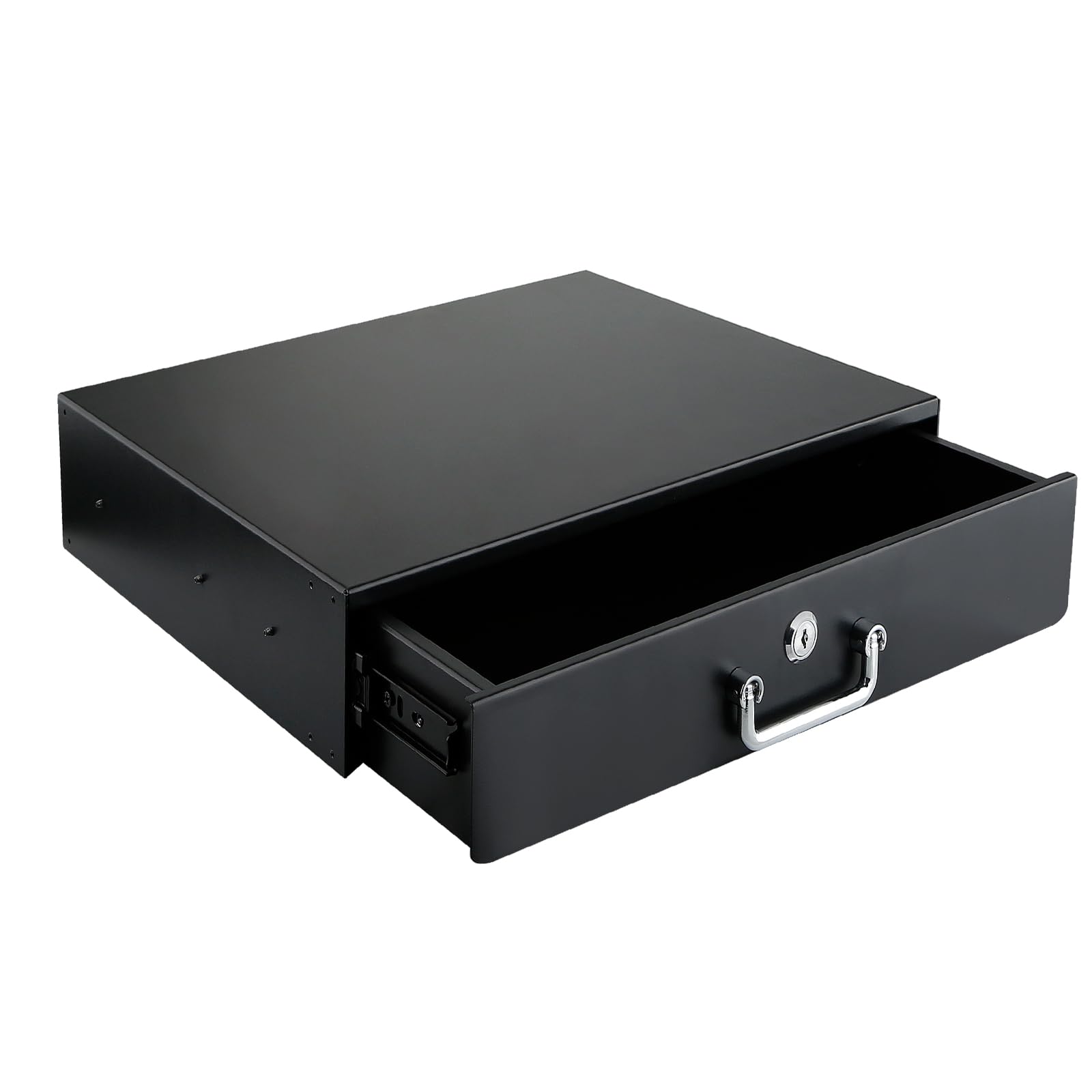 2U Rack Drawer, Designed for 19-inch Network Equipment, Servers or Cabinet Enclosures. Sliding and Lockable Server Rack Drawer F