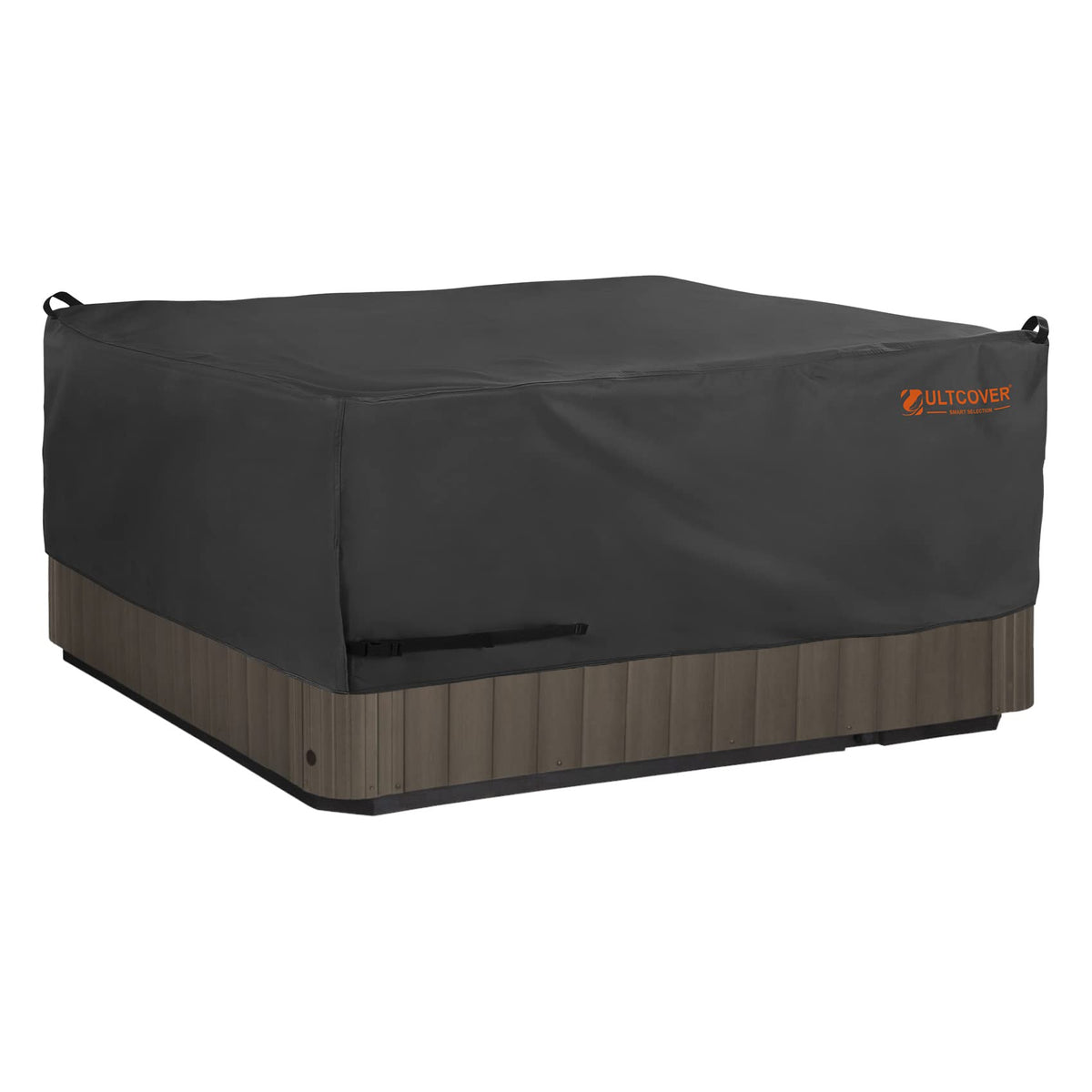 Ultcover Smart Selection Outdoor Hot Tub Hard Cover Protector Waterproof Square Spa Cover Cap 76 Inch, Black