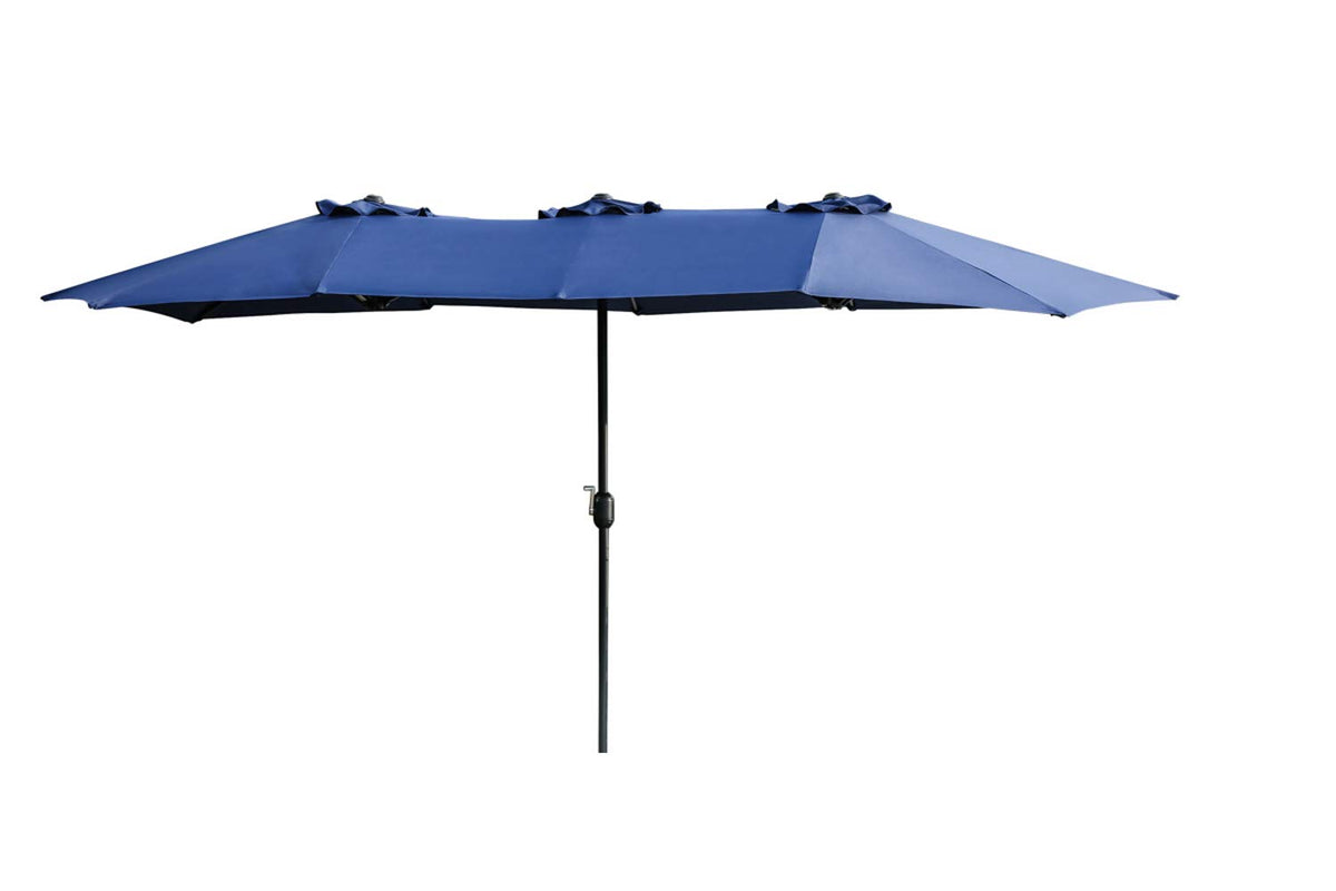 Lokatse Home Ft Double Sided Outdoor Umbrella Rectangular Large With Crank For Patio Shade Outside Deck Or Pool, 15 Feet, Blue
