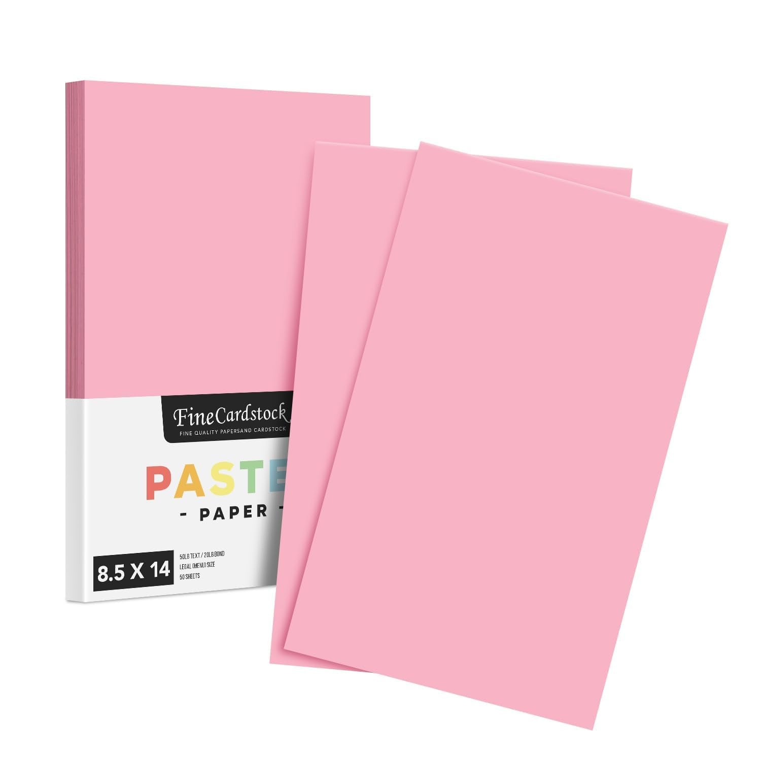Pink Pastel Colored Paper - Perfect For Documents, Invitations, Posters, Flyers, Menus, Arts And Crafts | 8.5' X 14' (Legal Si