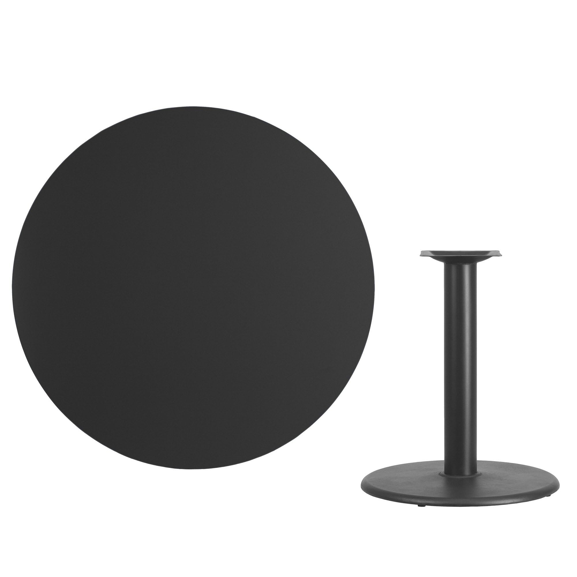Flash Furniture Stiles 42'' Round Black Laminate Table Top with 24'' Round Table Height Base