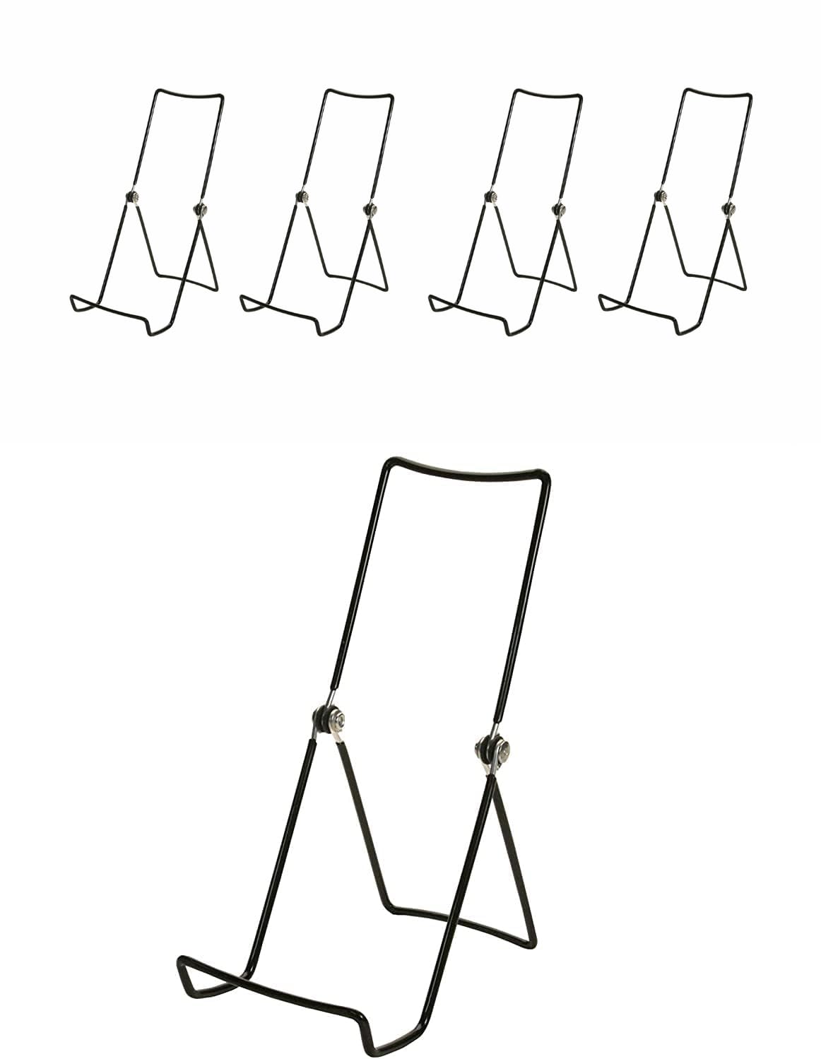 Kingdom Solutions Made In Usa 4-Pack Sturdy & Durable Adjustable Metal Easels To Display Books, Frames, Comics, Plates & More -