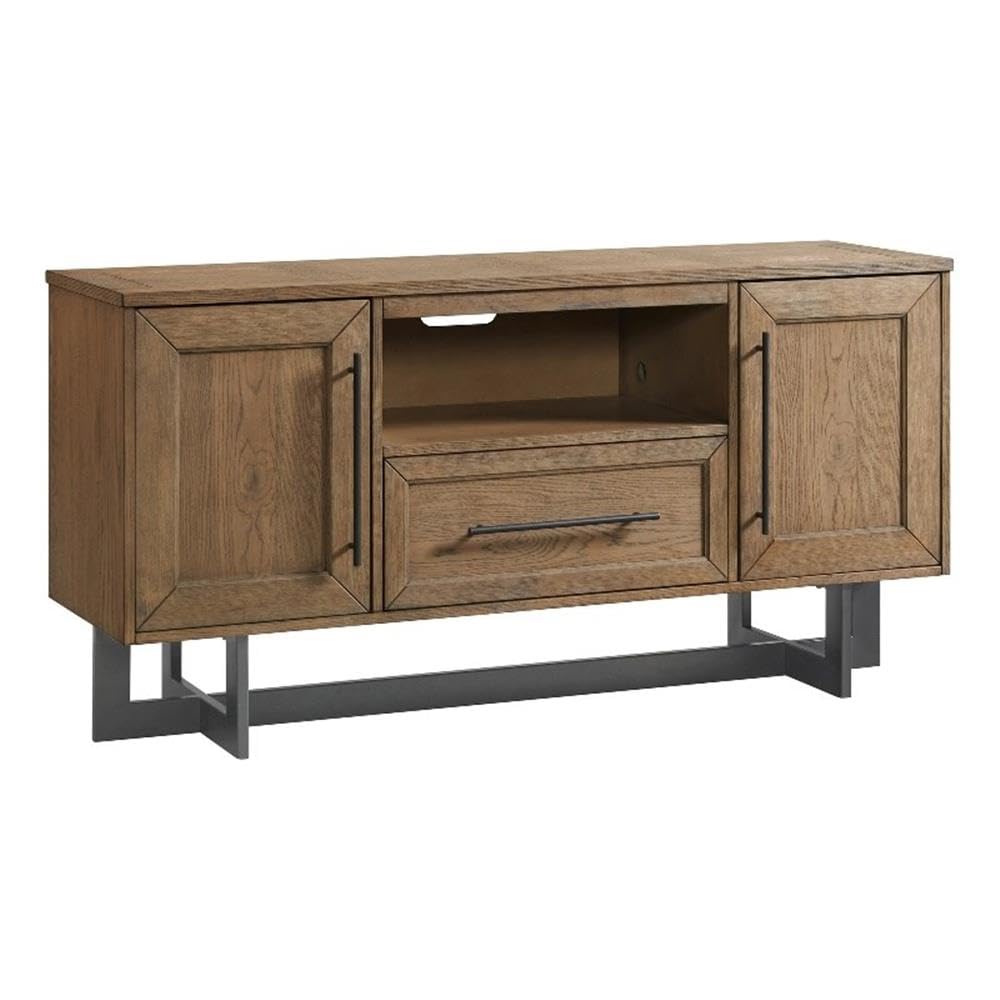 Intercon Eden 60&quot; Wide Media Console with Open Center Drawer, Rustic Dune Furniture