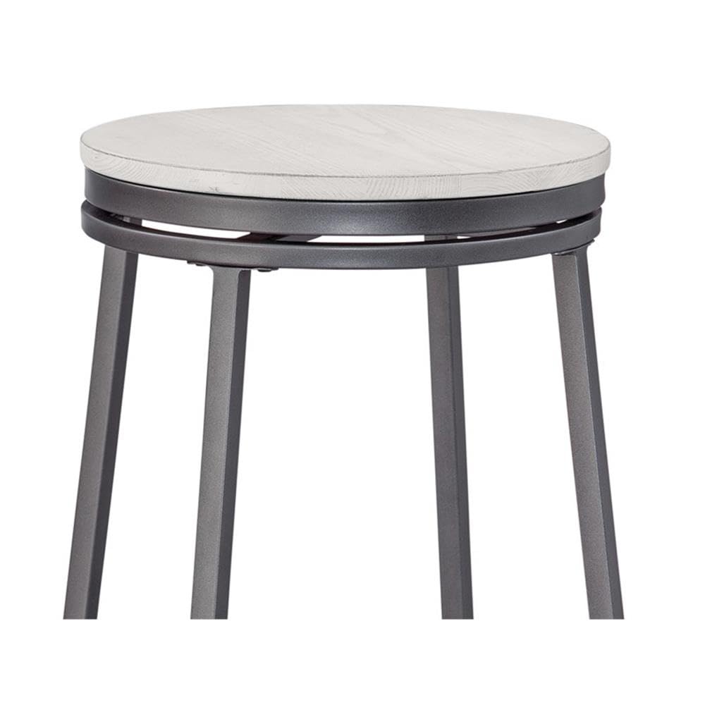 American Woodcrafters Jaidon Backless Gray Metal 30-inch Seat Height Bar Stool