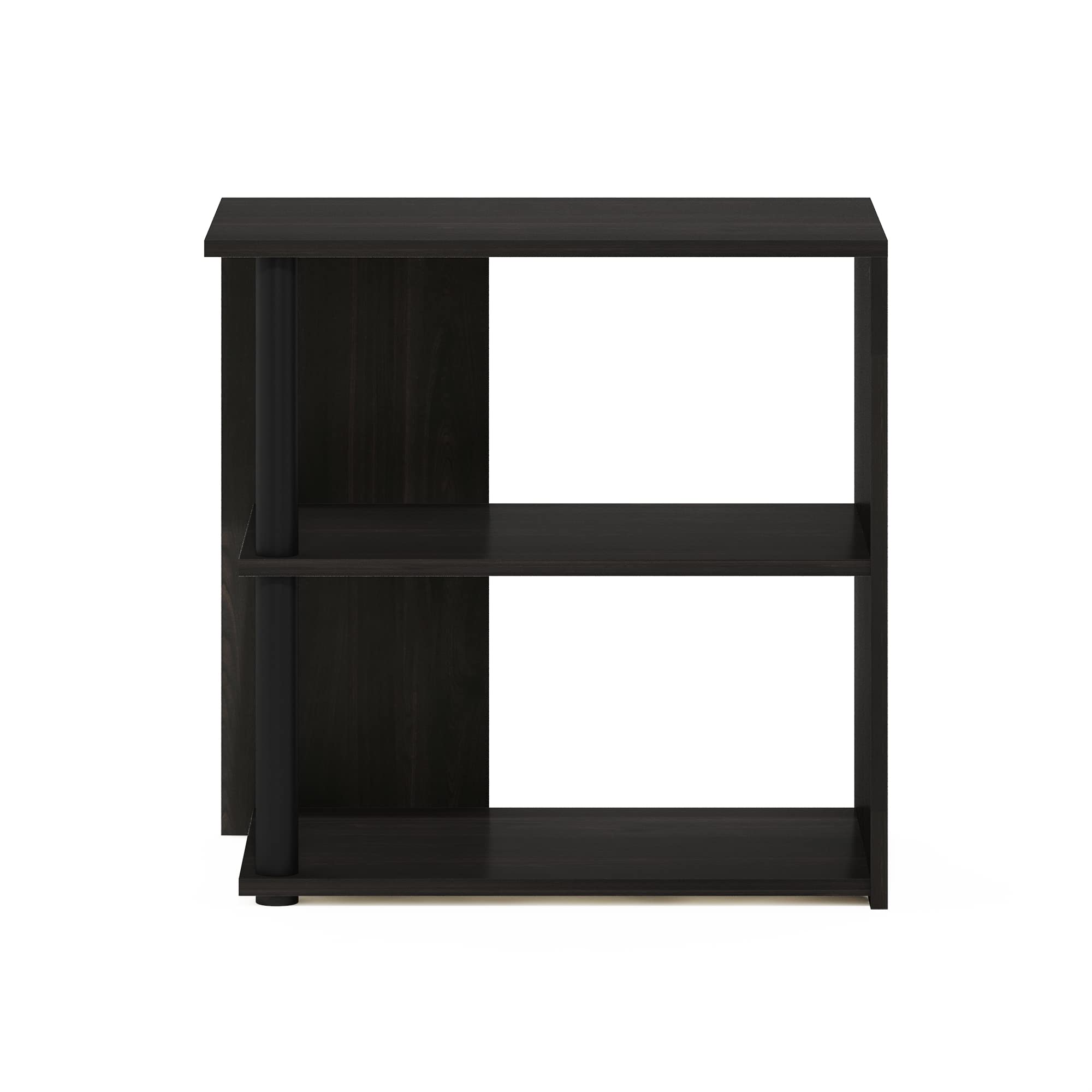 Furinno Romain 2-Tier End Table, Espresso/Black