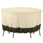 Patio Furniture Covers For Table Chairs Set, Outdoor Furniture Cover Waterproof, Uv Resistant Anti-Fading Cover Outdoor Table Cover Round, Beige And Olive, 72 Inch Diameter