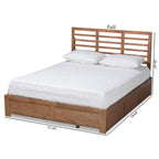 Baxton Studio Piera Modern and Contemporary Transitional Ash Walnut Brown Finished Wood Full Size 3-Drawer Platform Storage Bed