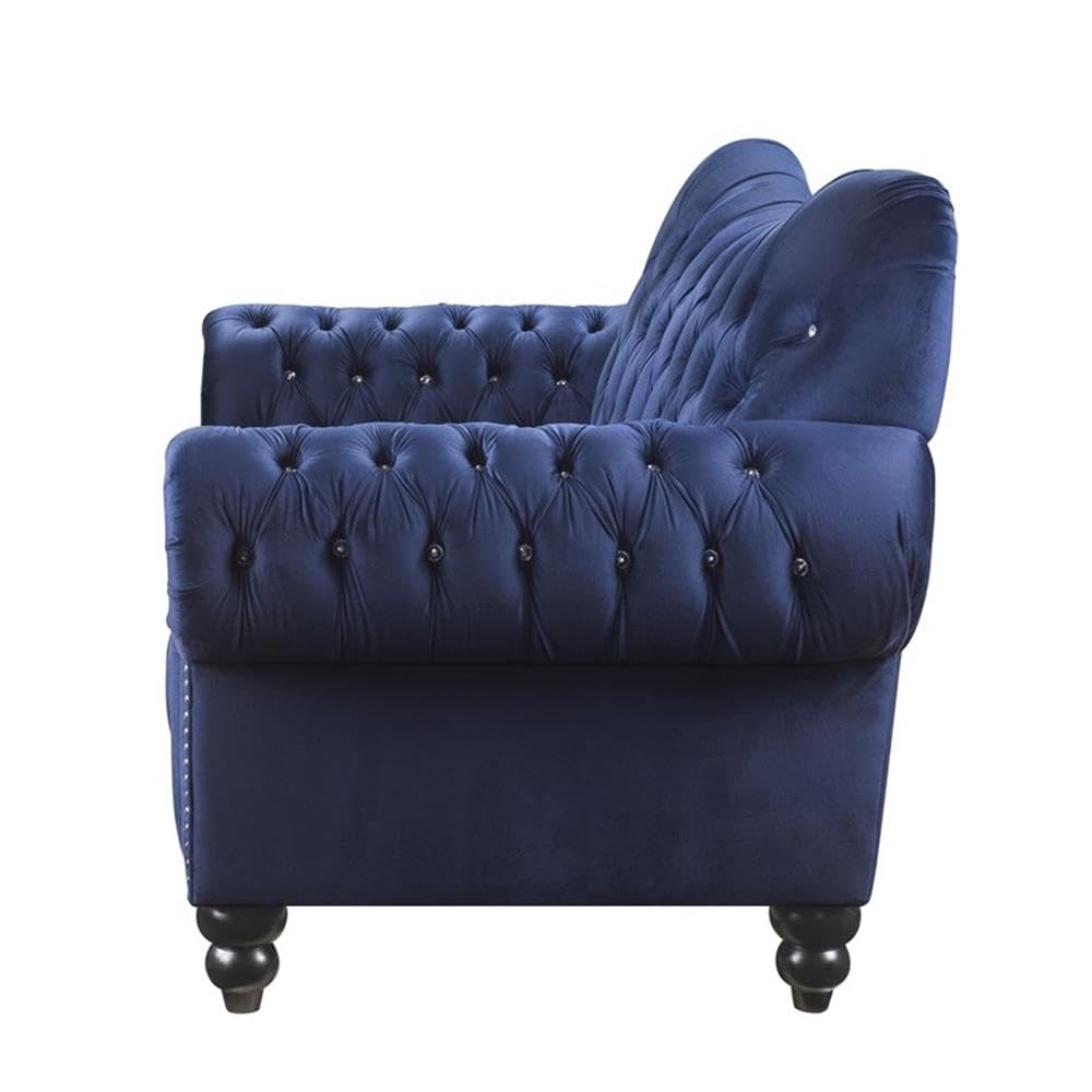 Acme Iberis Loveseat in Navy Velvet