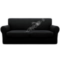 Easy-Going 100% Dual Waterproof Oversized Loveseat Cover Stretch Soft Couch Cover For Dogs, Sofa Slipcover For 2 Separate Cushion Couch Leakproof Furniture Protector For Kids, Pets Black