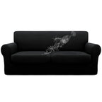 Easy-Going 100% Dual Waterproof Oversized Loveseat Cover Stretch Soft Couch Cover For Dogs, Sofa Slipcover For 2 Separate Cushion Couch Leakproof Furniture Protector For Kids, Pets Black