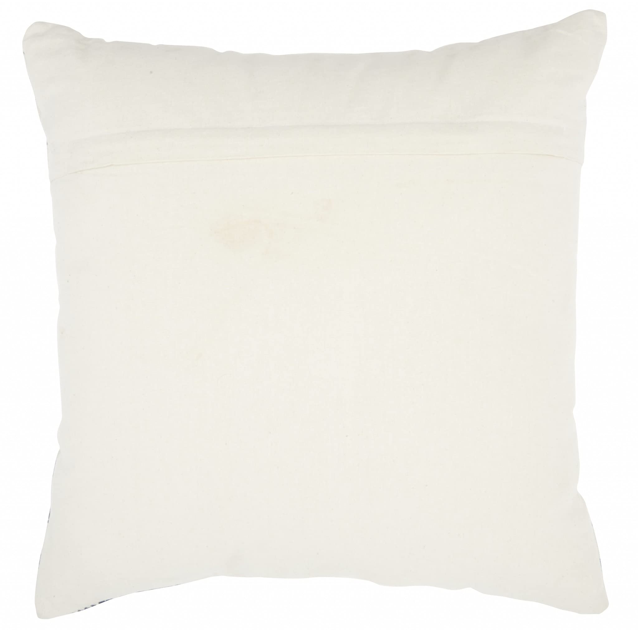 HomeRoots 100% Cotton Navy Blue and Ivory Stars Throw Pillow