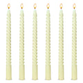 6 Pack 10 Inch Ivory Spiral Taper Candles for Home Decor and Religious Ceremonies, Unscented Dripless Twisted Candlesticks for W