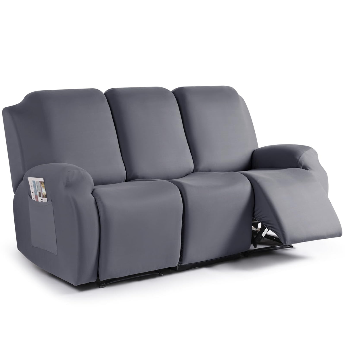 TAOCOCO Recliner Sofa Slipcover, 3 Pieces Polyester Fabric Stretch Sofa Covers for 3 Seat Reclining Couch, Soft Washable Furnitu