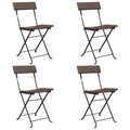 vidaXL 4 pcs Black Bistro Chairs; Foldable Design with Weather-Resistant Poly Rattan and Stable Powder-Coated Steel Frame. Easy 