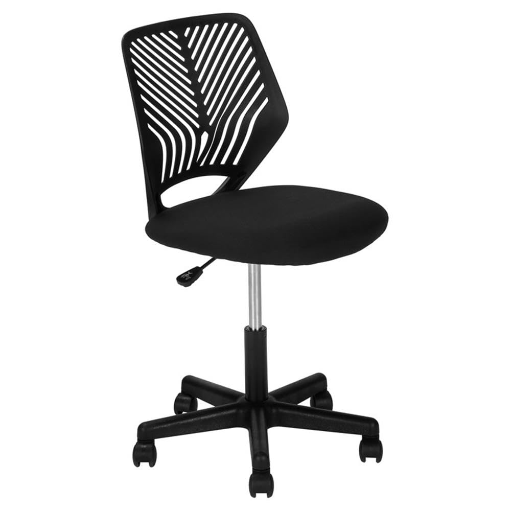 Monarch Specialties 7336, Adjustable Height, Swivel, Ergonomic, Computer Desk, Work, Metal, Fabric, Black, Contemporary, Modern Office Chair Juvenile Base On Castors, 20" L x 21" W x 31.25" H