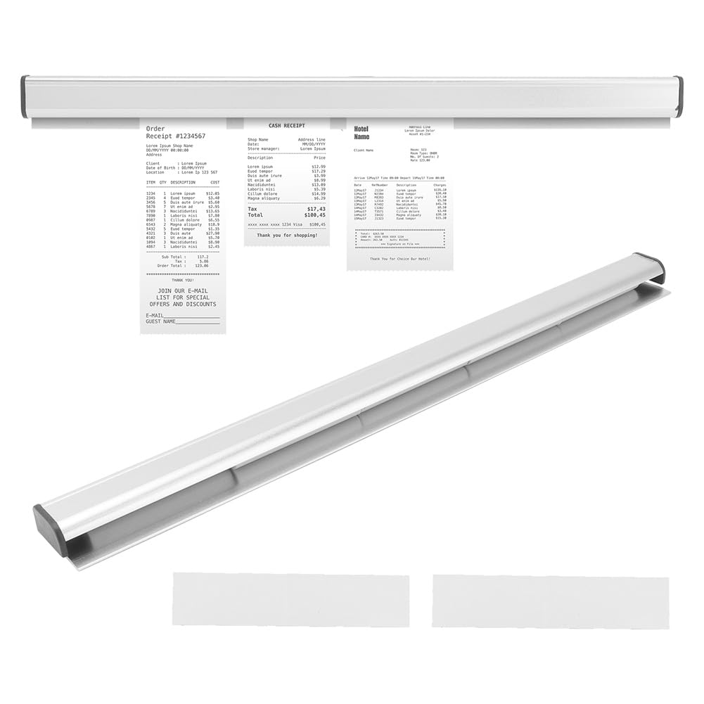12 Inch Check Rack, Aluminum Ticket Holder Receipt Holder Ticket Bill Clip Display Rail Slide Order Rack Ticket Rack For Office