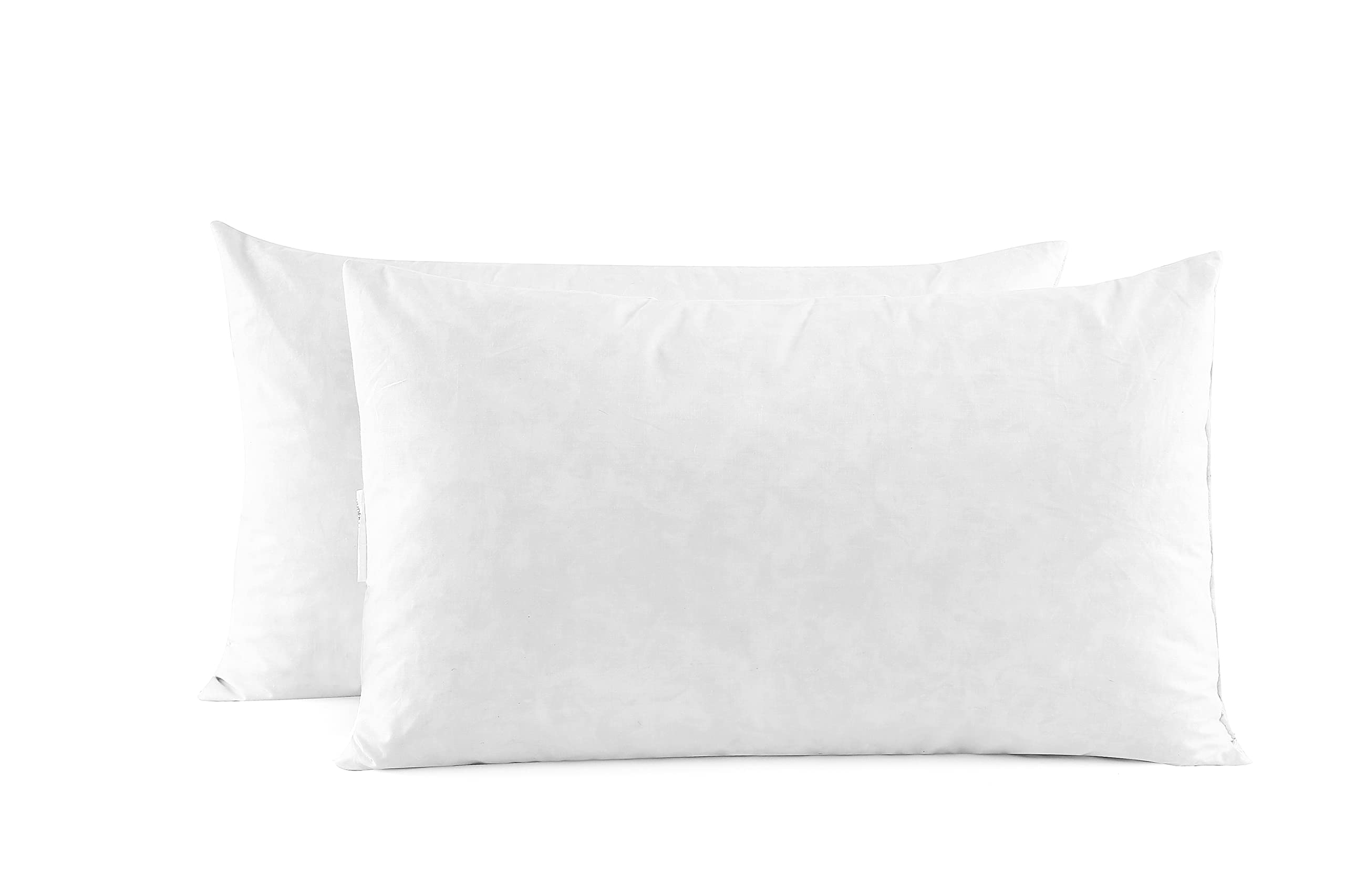 Snug&Cozy Luxury Goose Down Feather Pillow Inserts - 12X20In, Double Layered Down-Proof Design, Ultra-Soft Cover, High Fill Weig